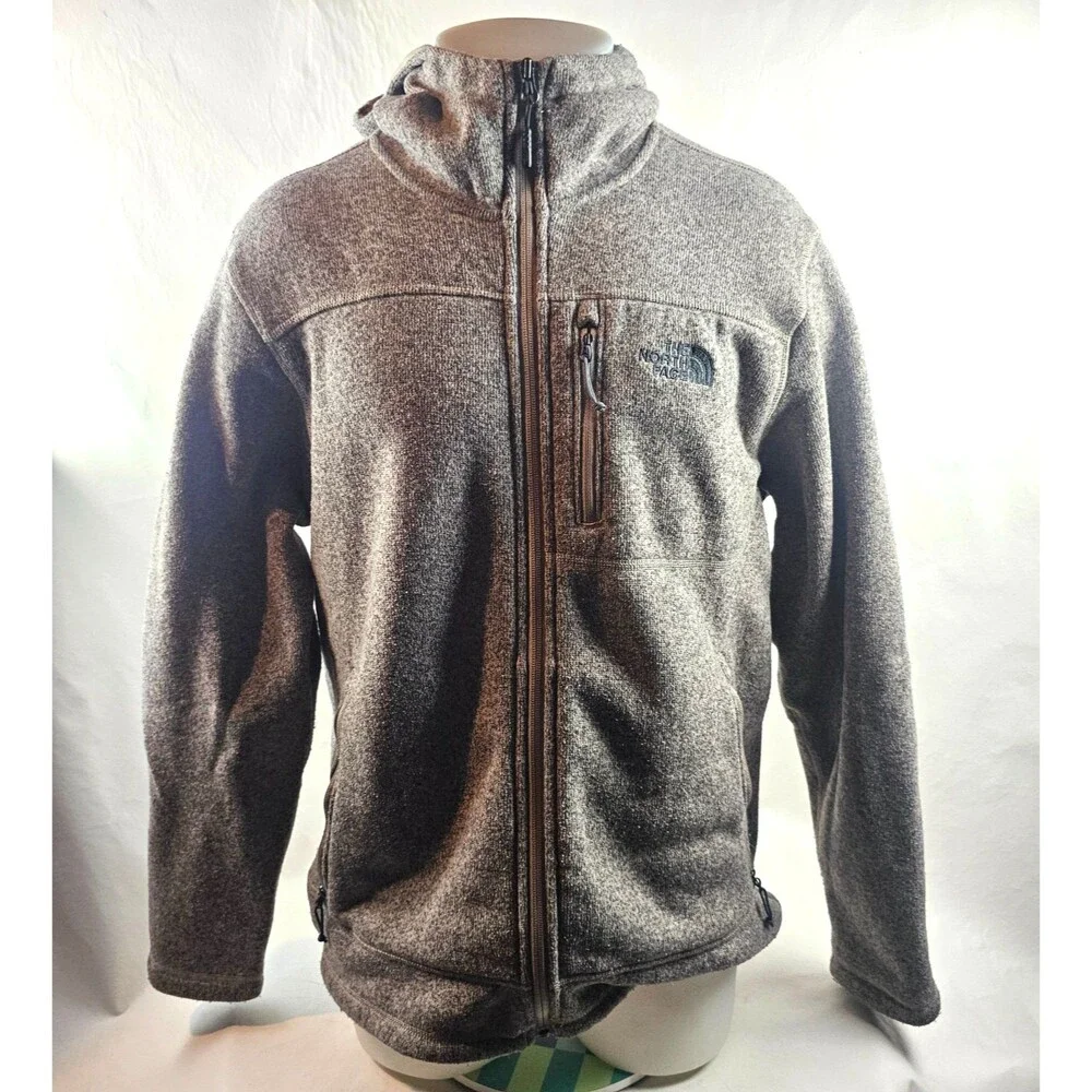 The North Face Hoodie Mens Large Beige Full Zip Jacket Gordon Lyons Fleece Heavy